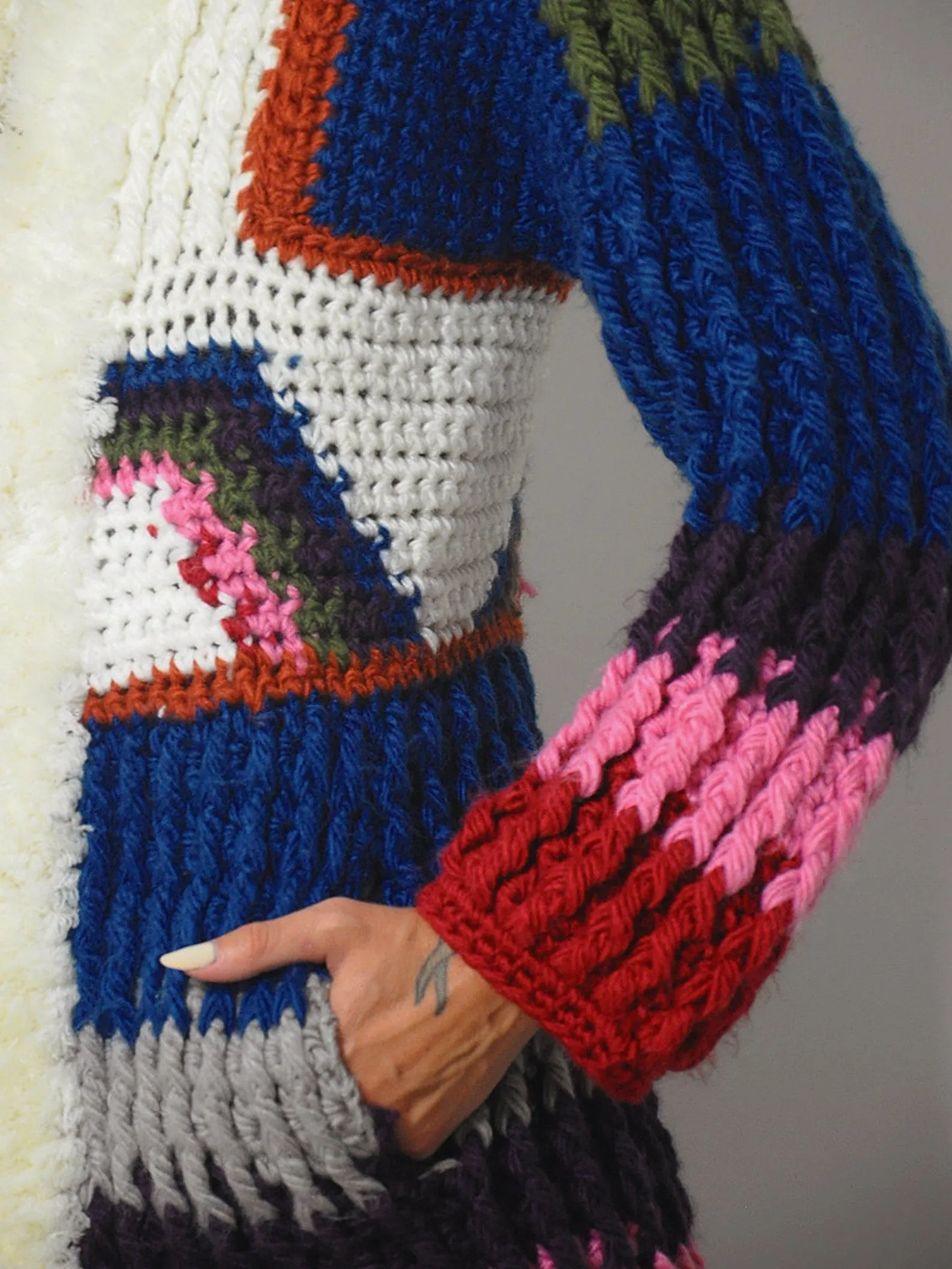 1970's Rainbow Crochet Cardigan