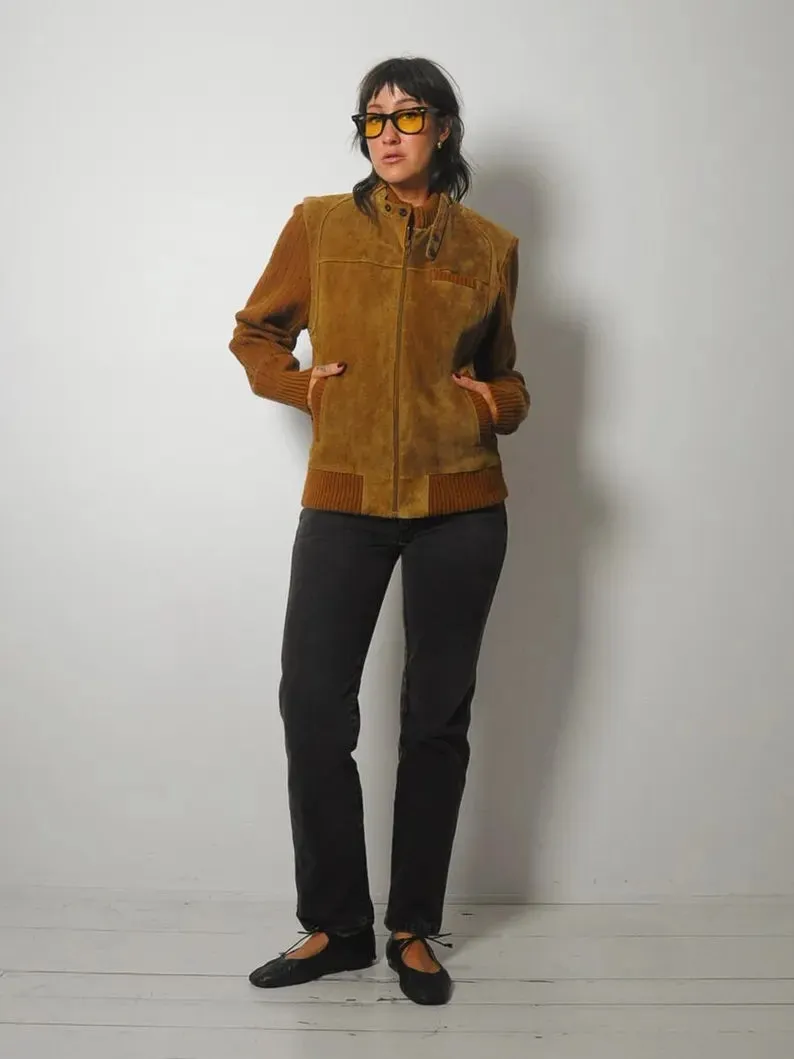 1970's Sienna Suede Knit Jacket