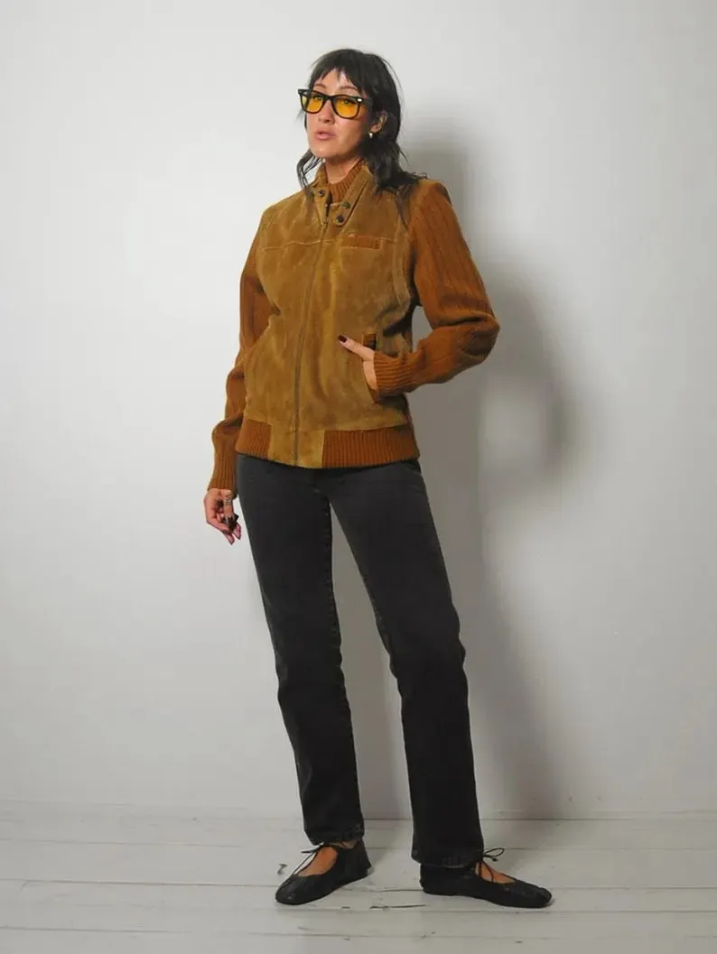 1970's Sienna Suede Knit Jacket