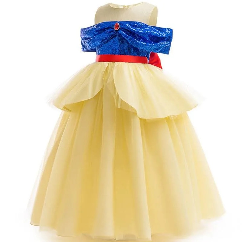 4-10 years old Girl Sparkling Sequin Princess Dress Fairy Tale Princess Dress Birthday party Halloween cosplay costume