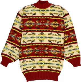 80s Wool Patterned Jumper