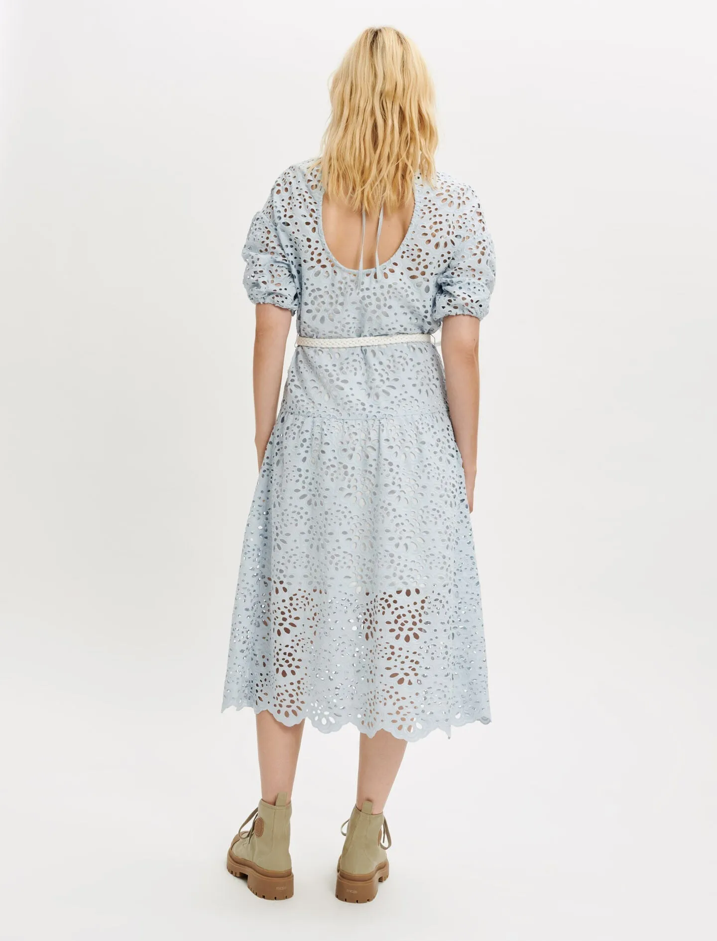 BACKLESS GUIPURE DRESS