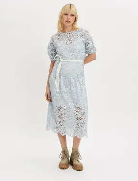 BACKLESS GUIPURE DRESS