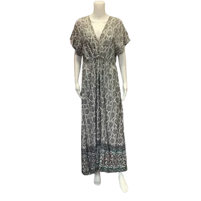 Bali Queen Women's Dress Floral Print Short Sleeve Maxi Size: ML