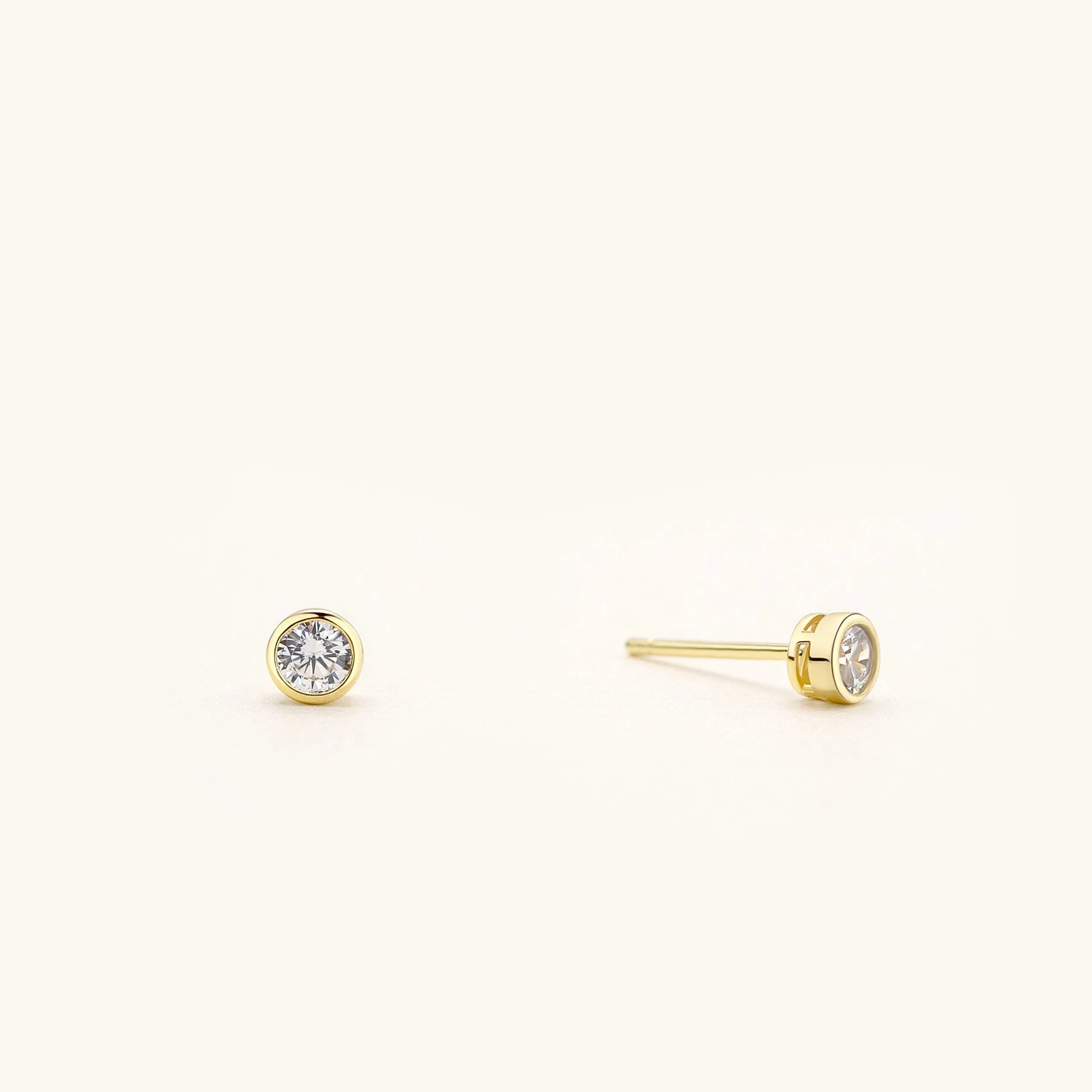 Bezel Stud Earrings