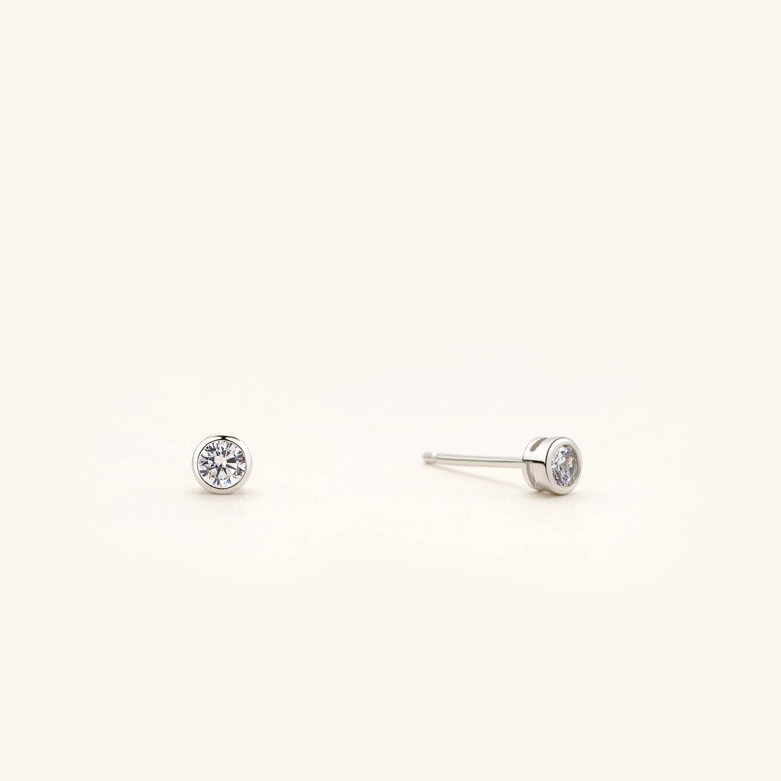 Bezel Stud Earrings