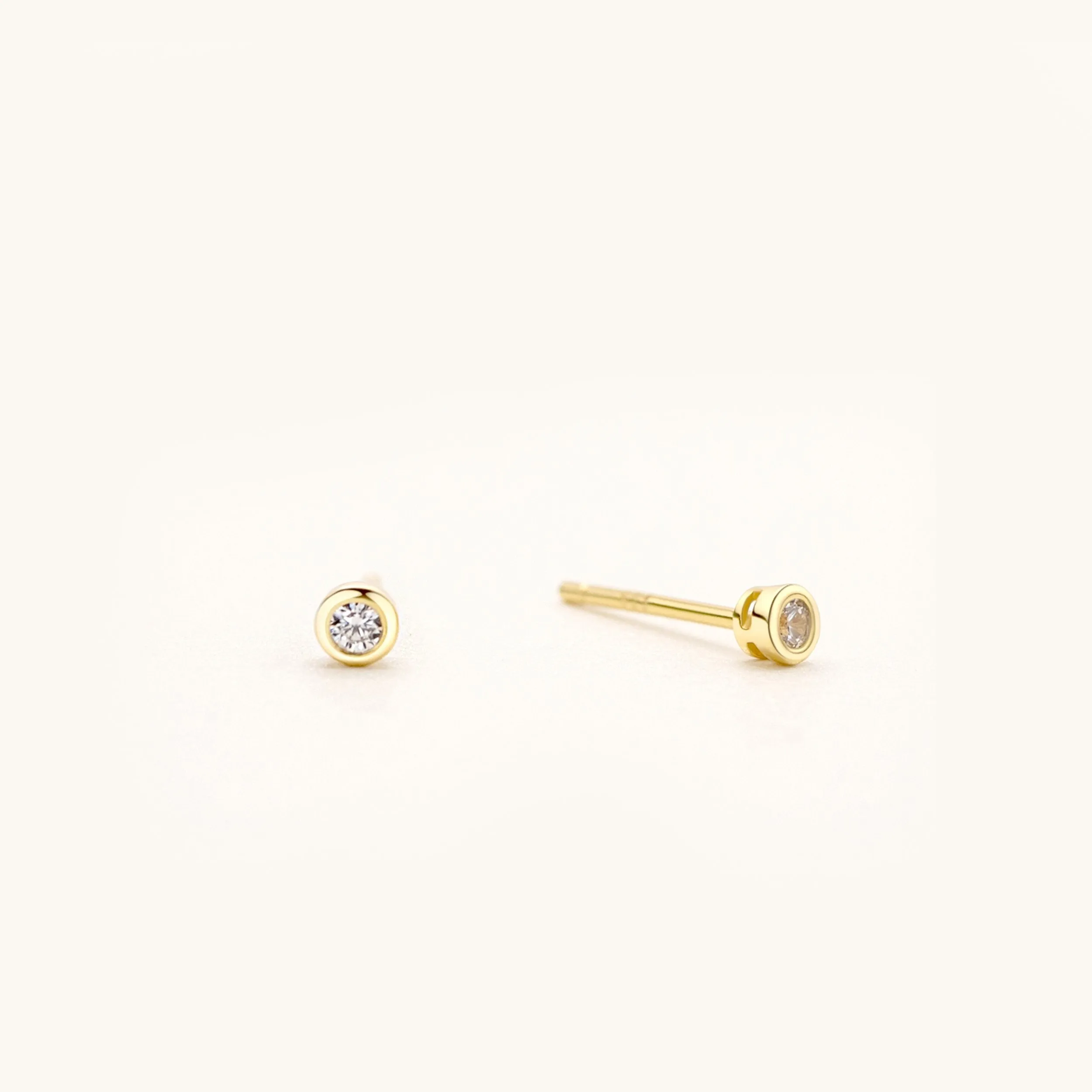 Bezel Stud Earrings