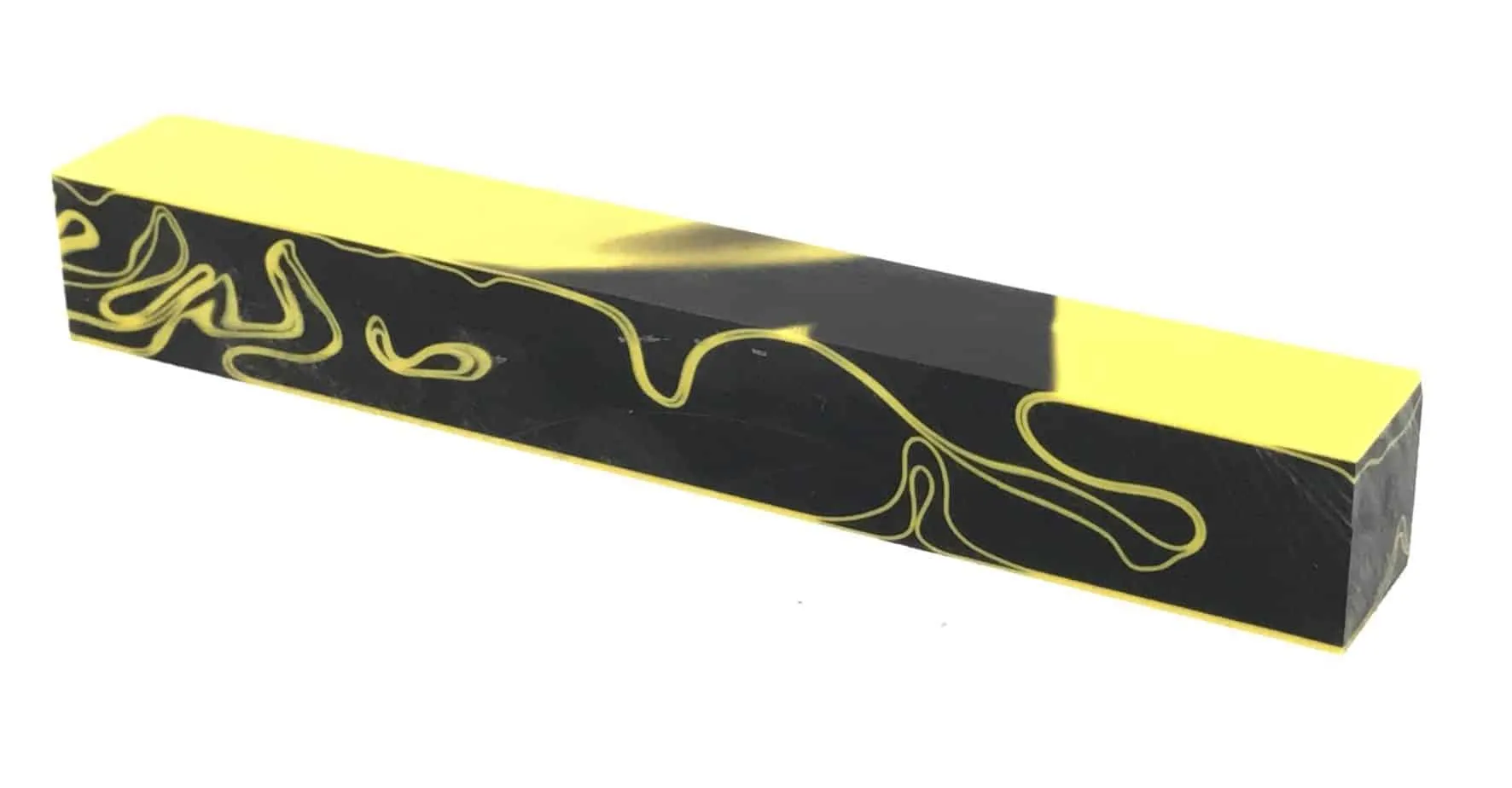 Black & Yellow Swirls (Yellow Jacket) - Acrylic Kirinite Pen Blank