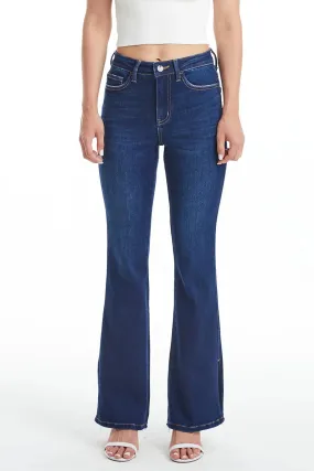 BYF1037 HR Flare w/Slit Jean - Indigo Rock