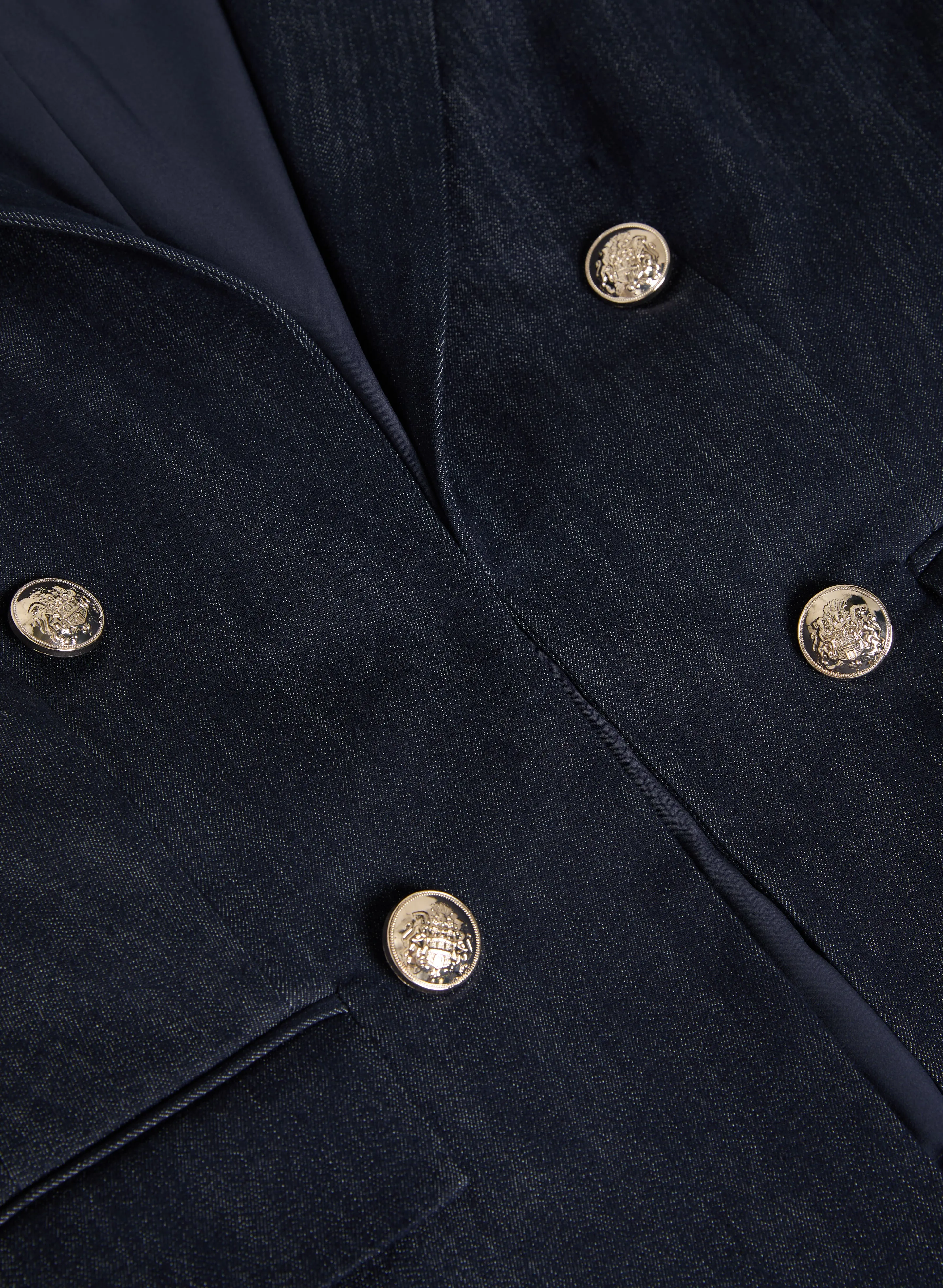 Decorative Flap Denim Blazer