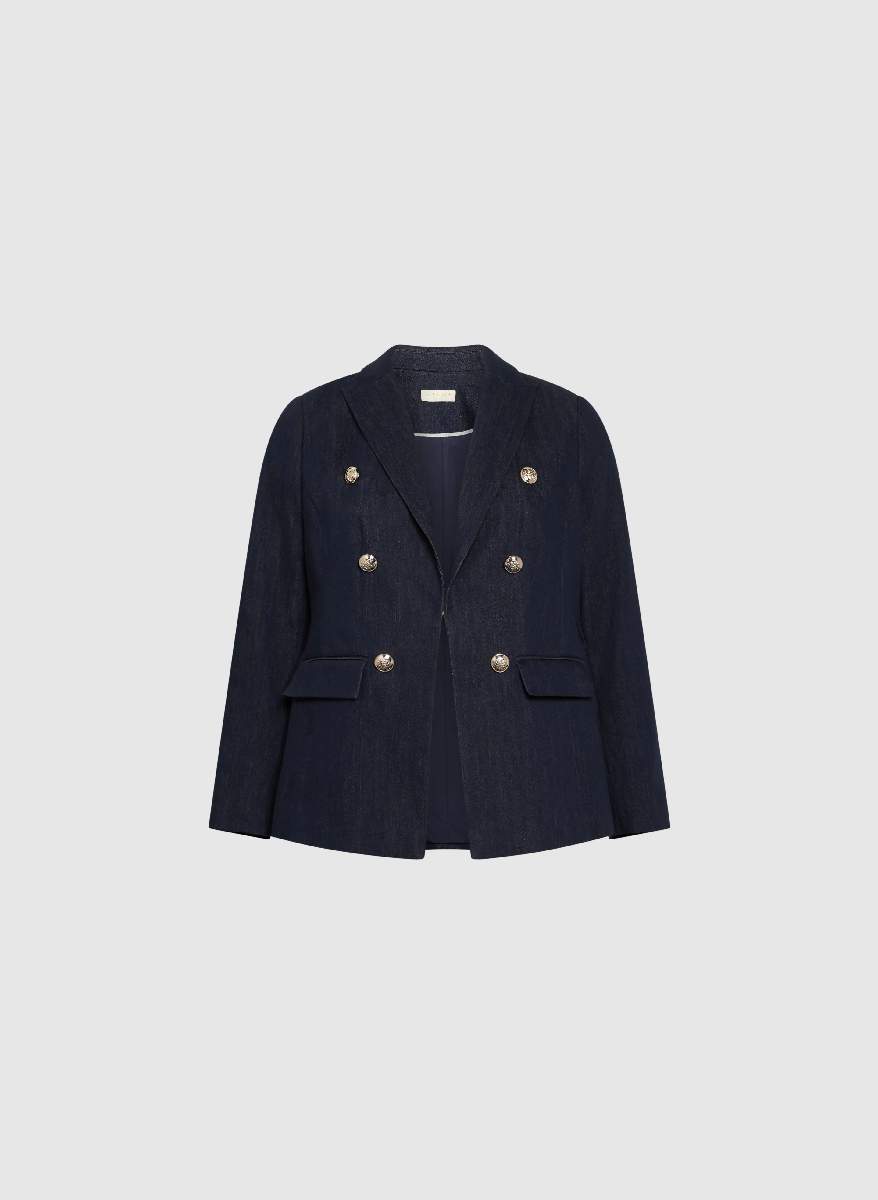 Decorative Flap Denim Blazer