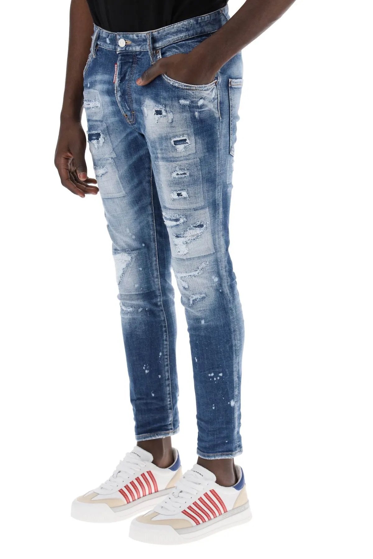 destroyed effect skater jeans.