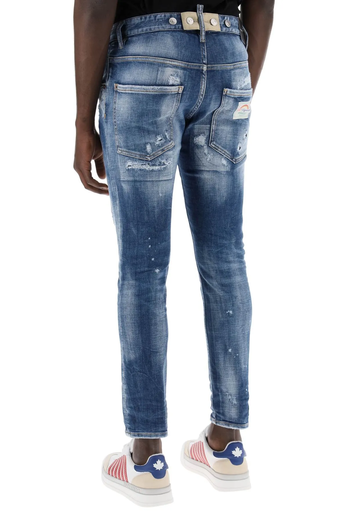 destroyed effect skater jeans.