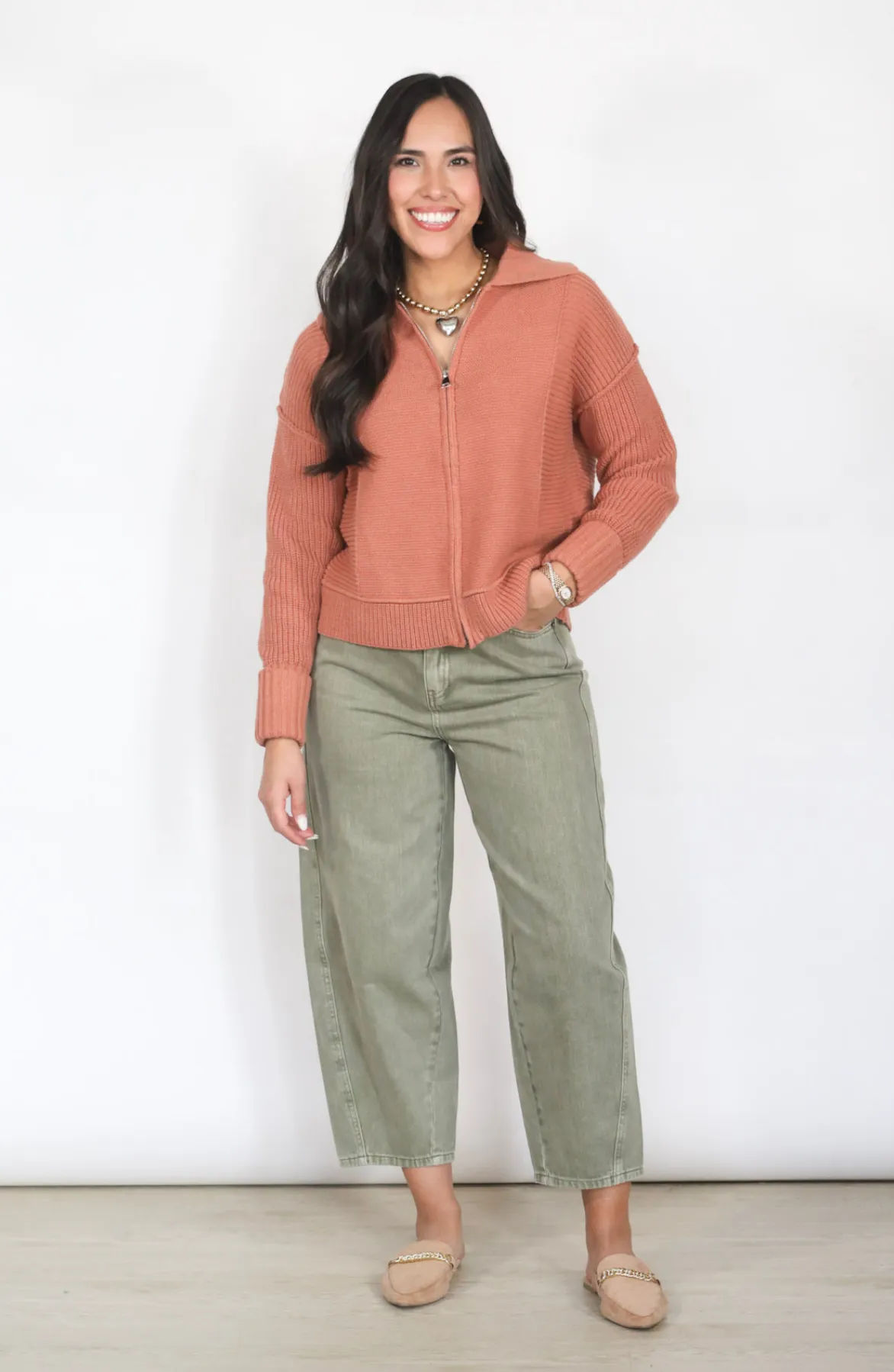 Finally Found You Terracota Collared Jacket