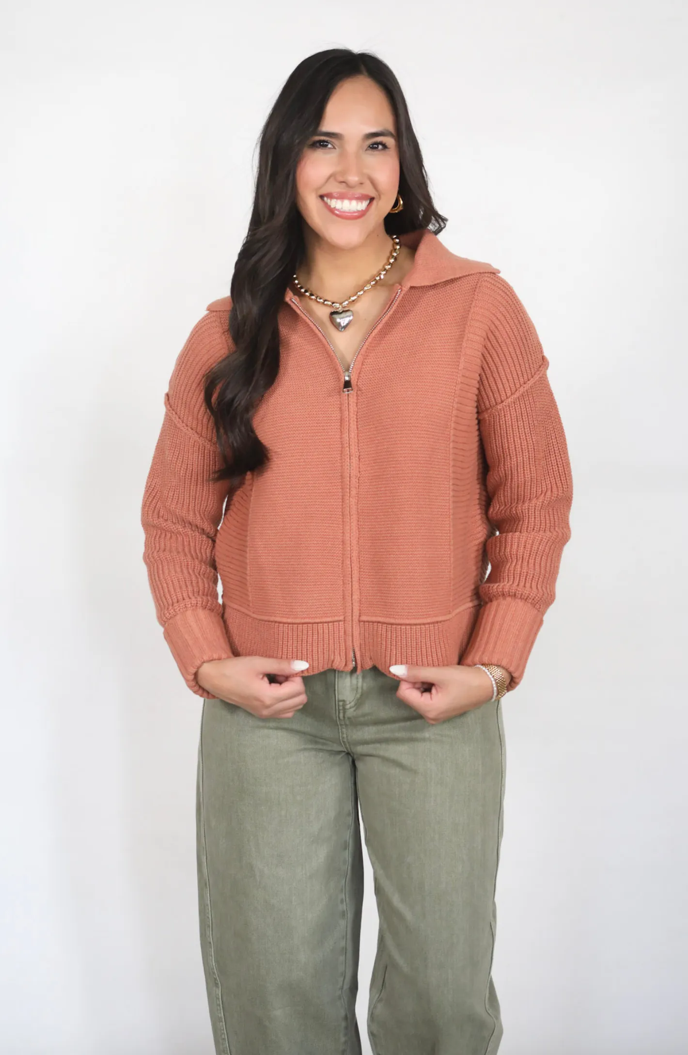 Finally Found You Terracota Collared Jacket