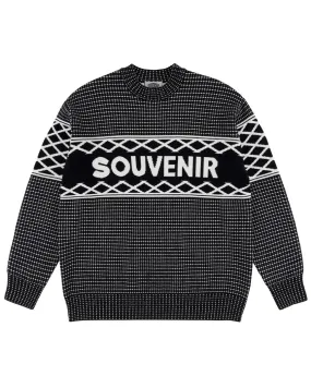 Jacquard Sweater Sweatshirt - Black