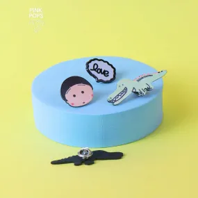 Love Crocodiles Enamel Pin Set of 3