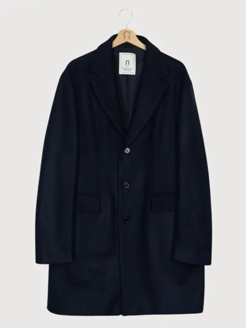 Men's Recycled Wool Coat Gilberto Blue | Rifò