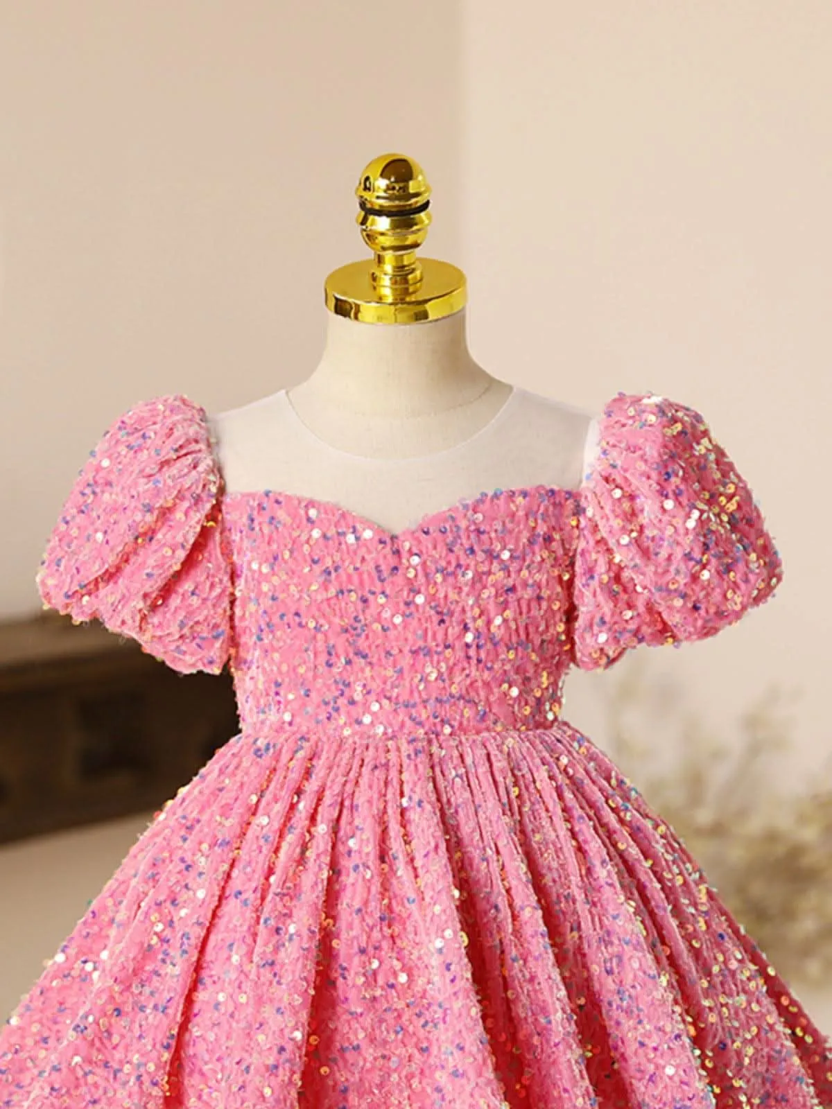 Sparkly puff sleeve princess dress