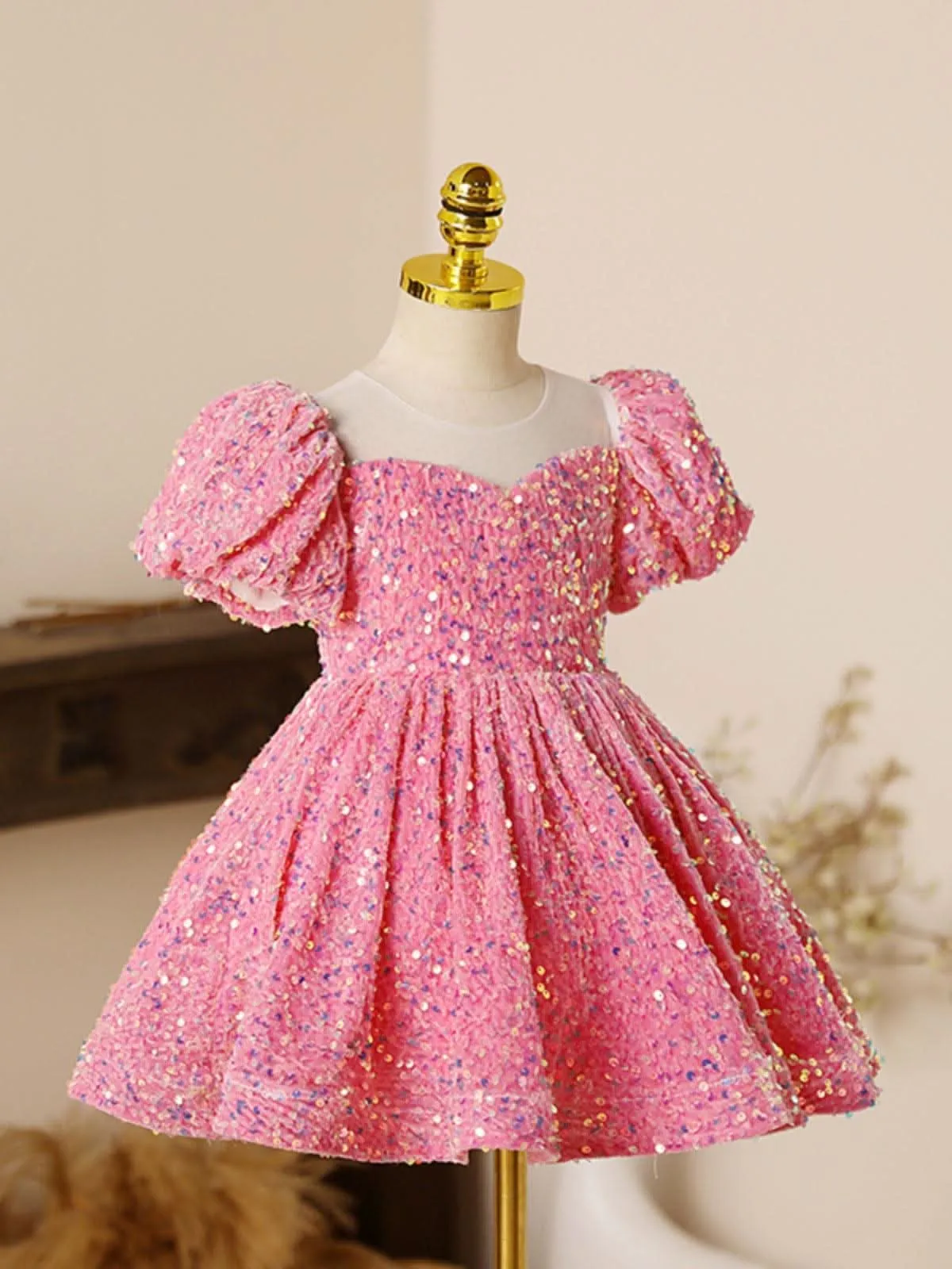 Sparkly puff sleeve princess dress