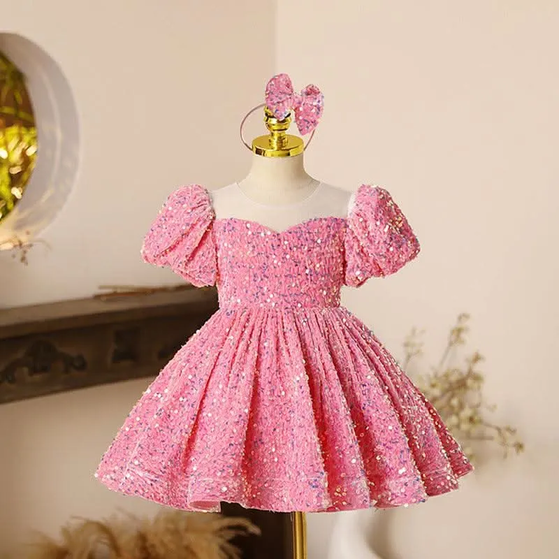 Sparkly puff sleeve princess dress