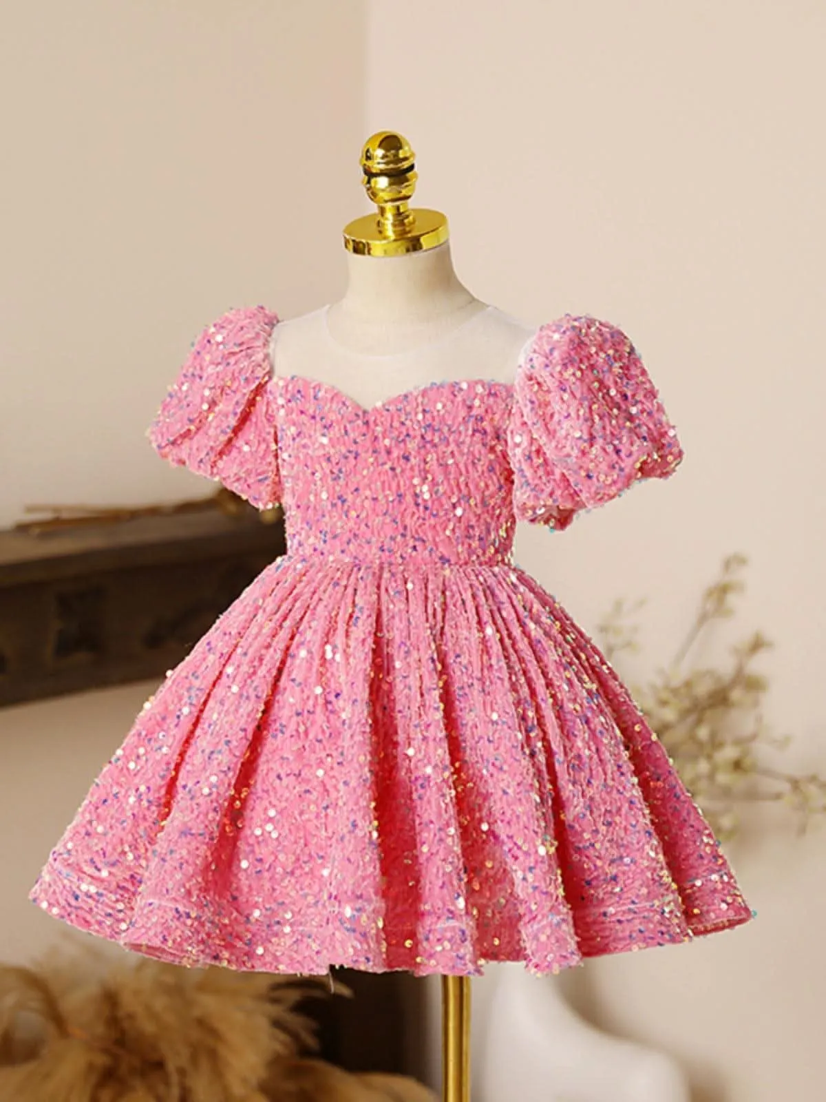 Sparkly puff sleeve princess dress