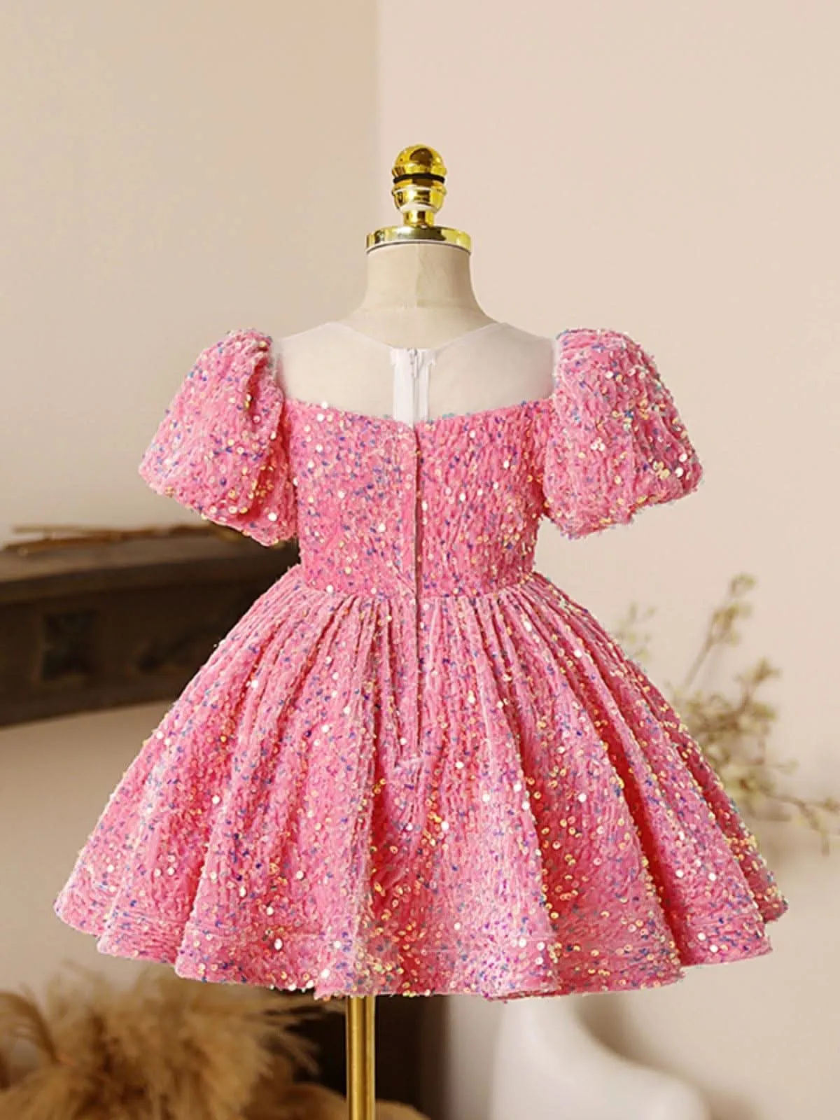Sparkly puff sleeve princess dress