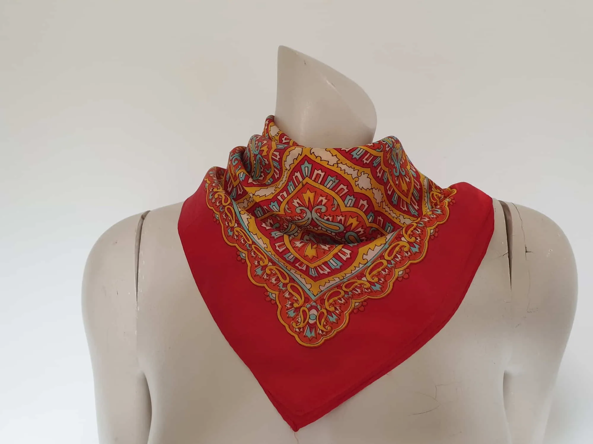 Square Red Satin Scarf