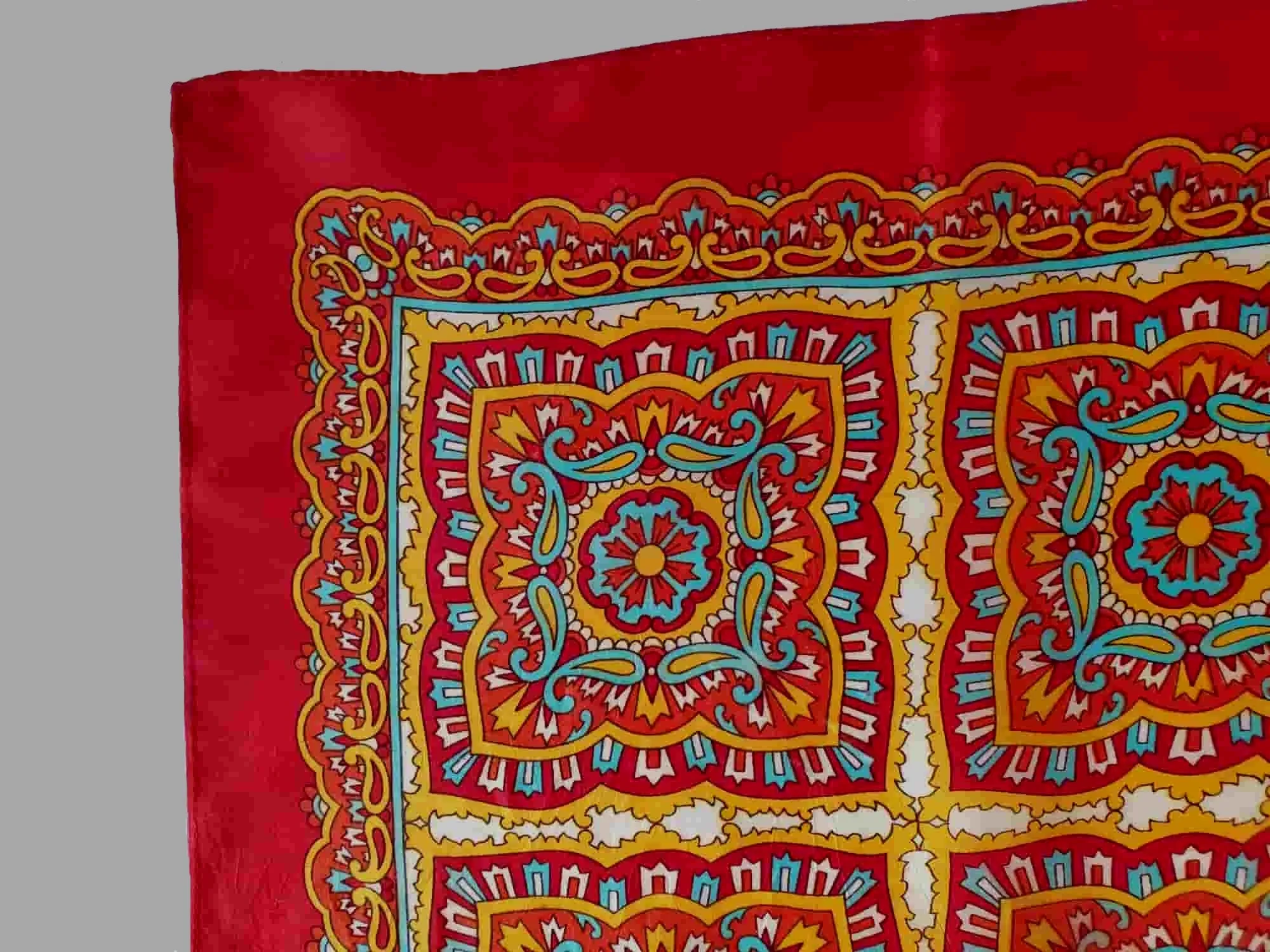 Square Red Satin Scarf