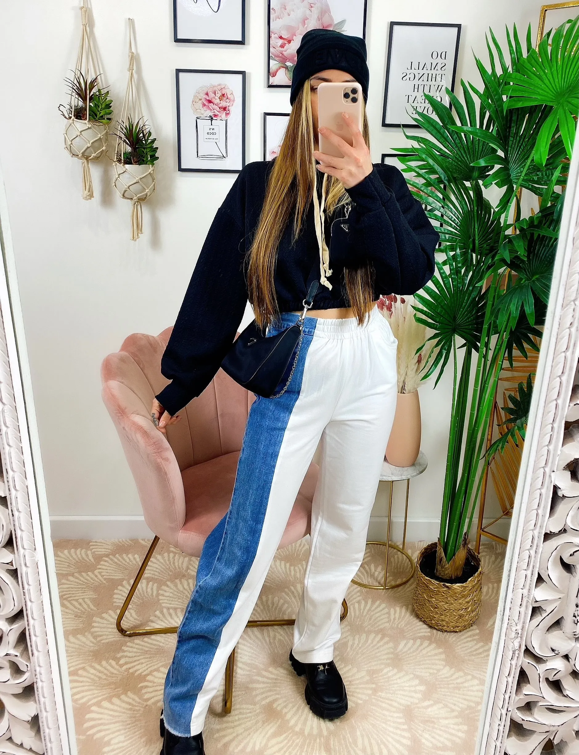 Tuta a jeans bicolor