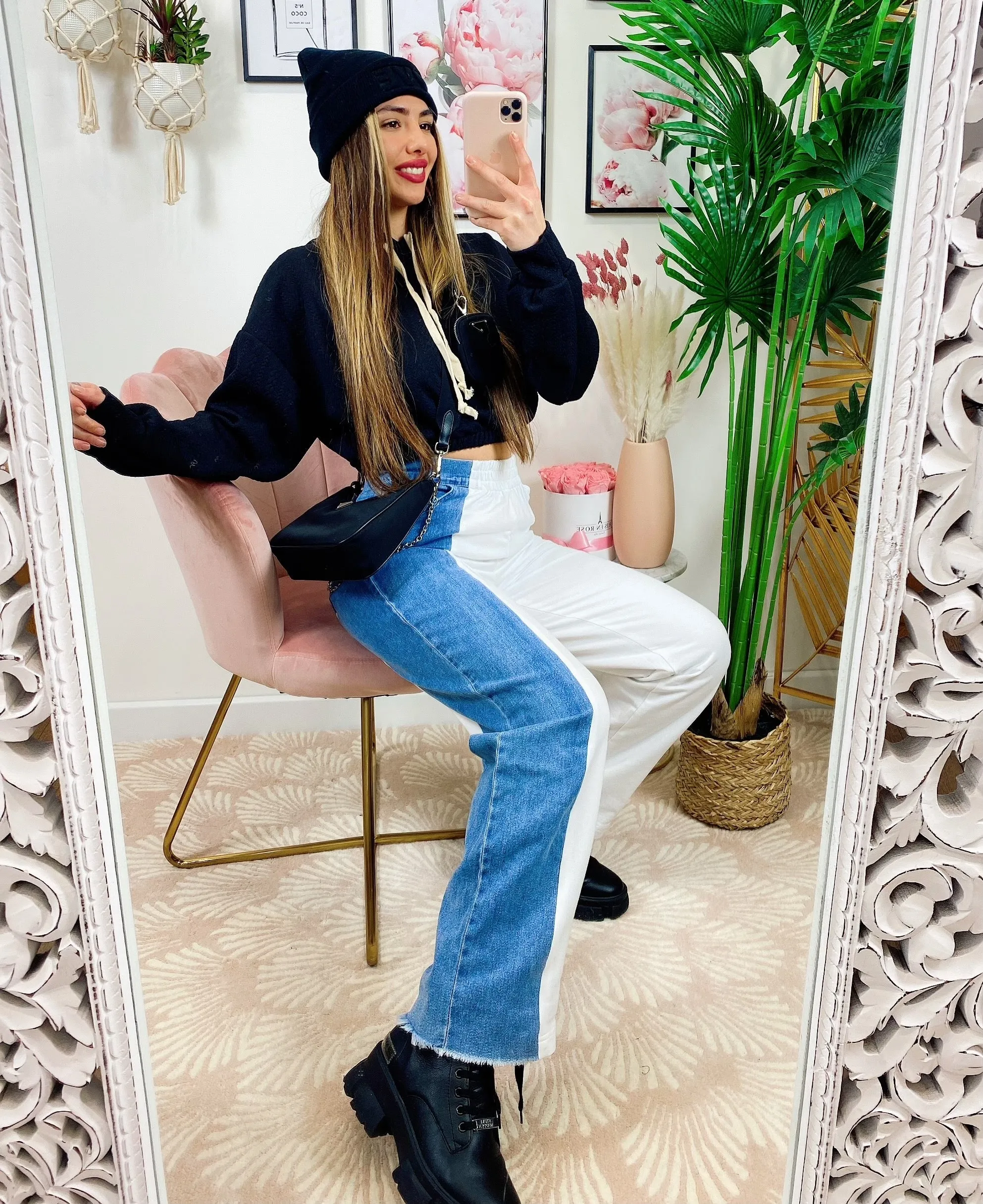 Tuta a jeans bicolor