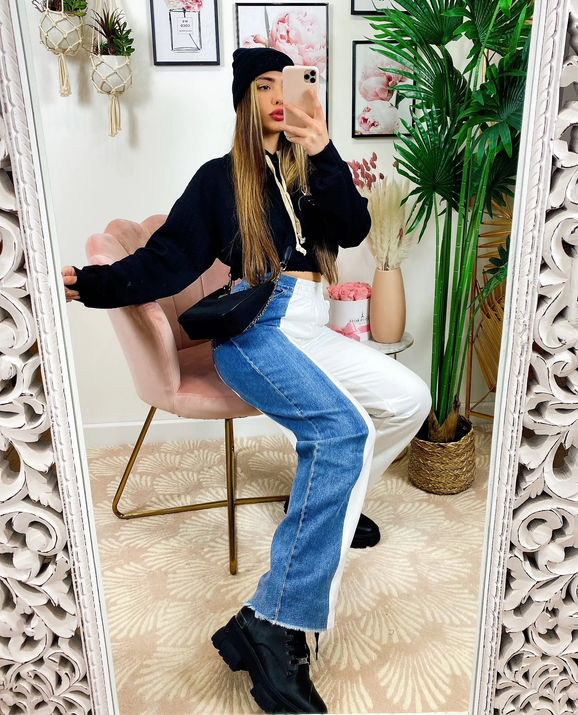 Tuta a jeans bicolor