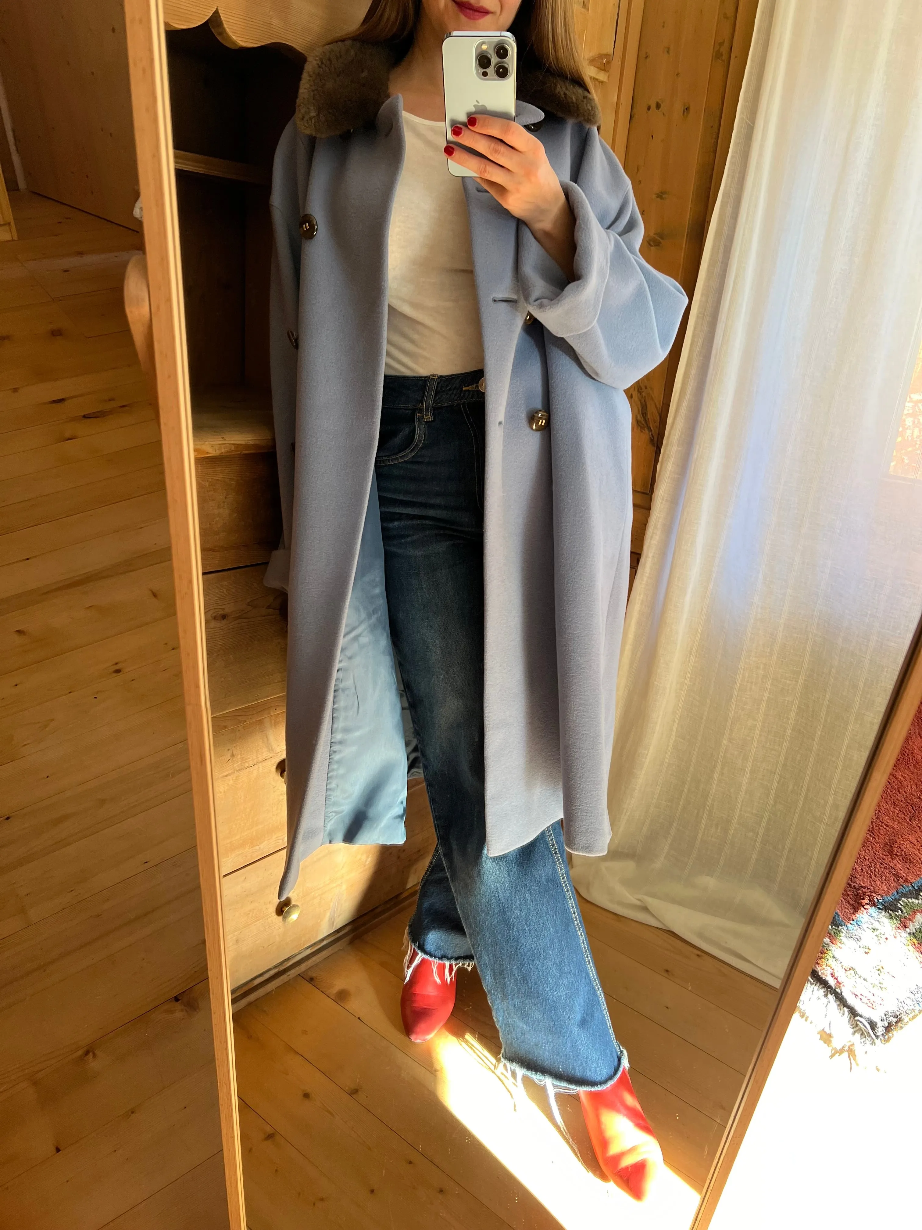 Valentino Lilac Wool Coat