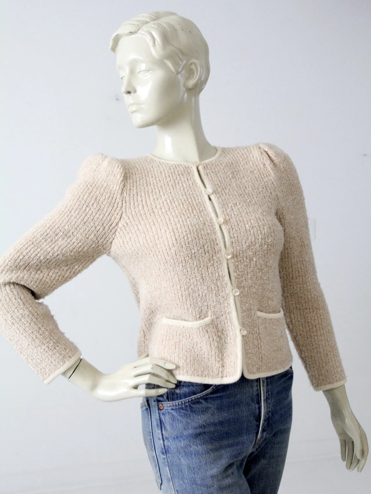 vintage boucle cardigan jacket
