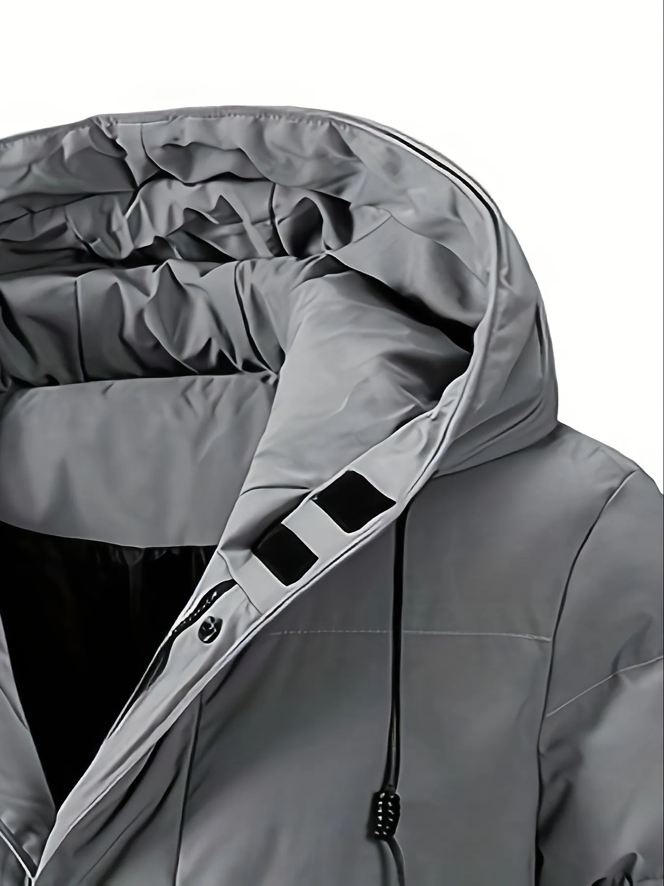 Warm Solid Color Long Stand Collar Puffer Winter Jacket for Men | Ideal for Winter