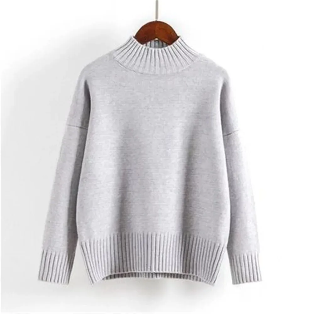 Women's Warm Turtleneck Jumper with Ribbed Sleeves | Ideal for Autumn/Winter
