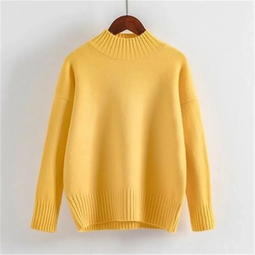 Women's Warm Turtleneck Jumper with Ribbed Sleeves | Ideal for Autumn/Winter